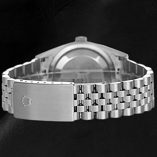 Rolex Datejust 36 mm, weißes Perlmutt-Diamant-Zifferblatt, Edelstahluhr