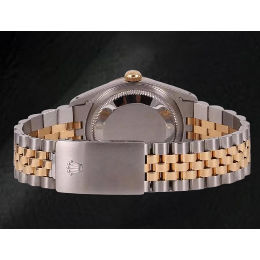 Rolex Datejust 36 mm, zweifarbige Uhr mit rosa Perlmutt-Zifferblatt und Diamanten