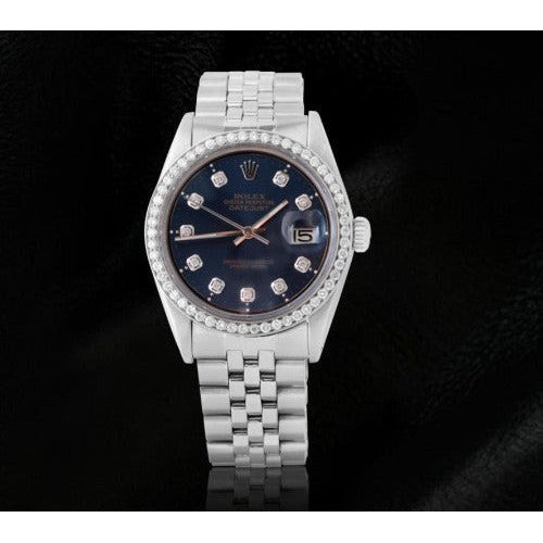 Rolex Datejust Blau Diamant Dial Lünette Uhr Jubilee Armband Edelstahl SCHNELLES EINSTELLEN