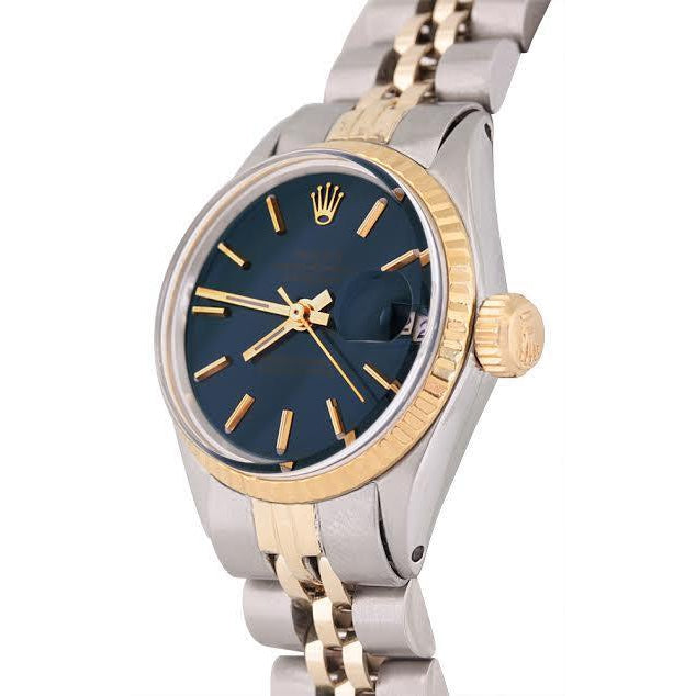 Rolex Datejust Damenuhr mit geriffelter Lünette, Jubilee-Armband, Edelstahl und Gold2