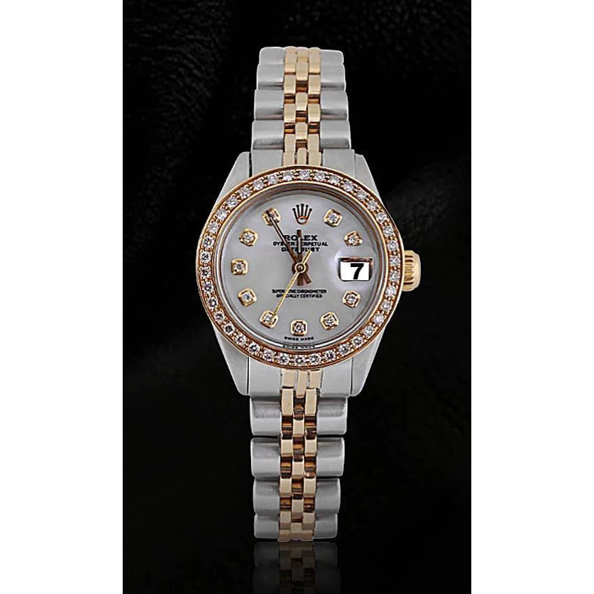 weißem Mop-Diamant-Zifferblatt Rolex