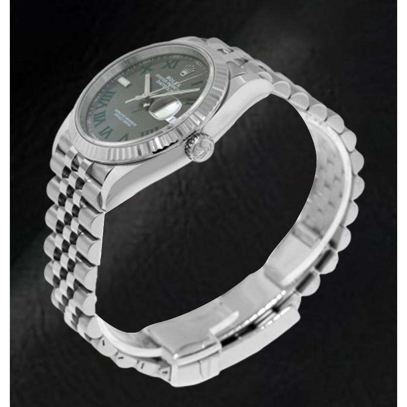 Rolex Datejust – Graue Wimbledon-Uhr mit römischem Zifferblatt, 36 mm, Edelstahl