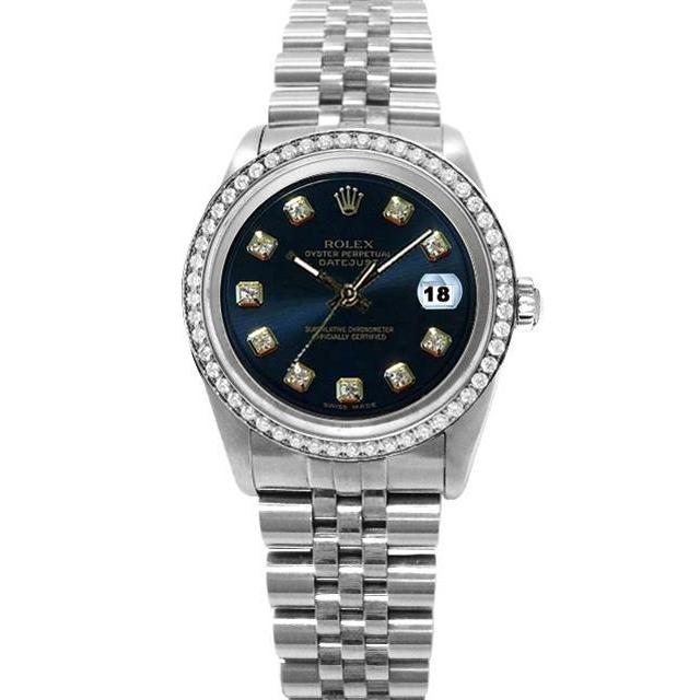 Rolex Datejust Perpetual Edelstahl Jubilee Uhr mit Diamant-Zifferblatt und Lünette, SCHNELLES SET