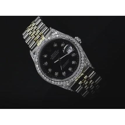 Rolex Datejust SCHNELLES EINSTELLEN Keine Löcher Diamant-Lünette