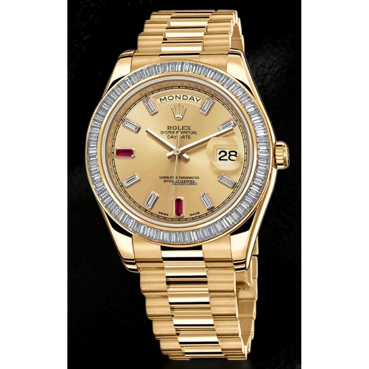 Rolex Day Date 2 41 mm Gelbgold Herrenuhr mit Diamantlunette