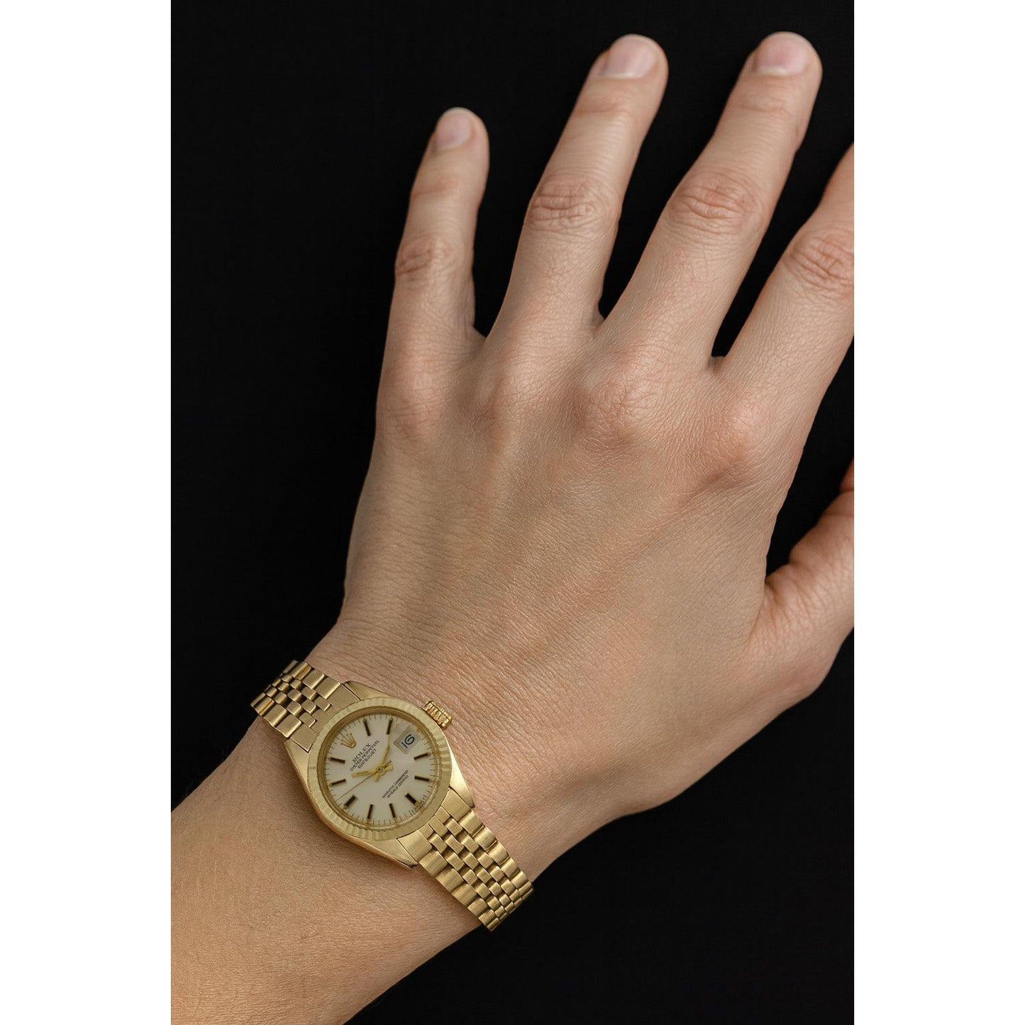 Rolex Lady Datejust 26 mm Gelbgold-Armbanduhr im President-Stil P4