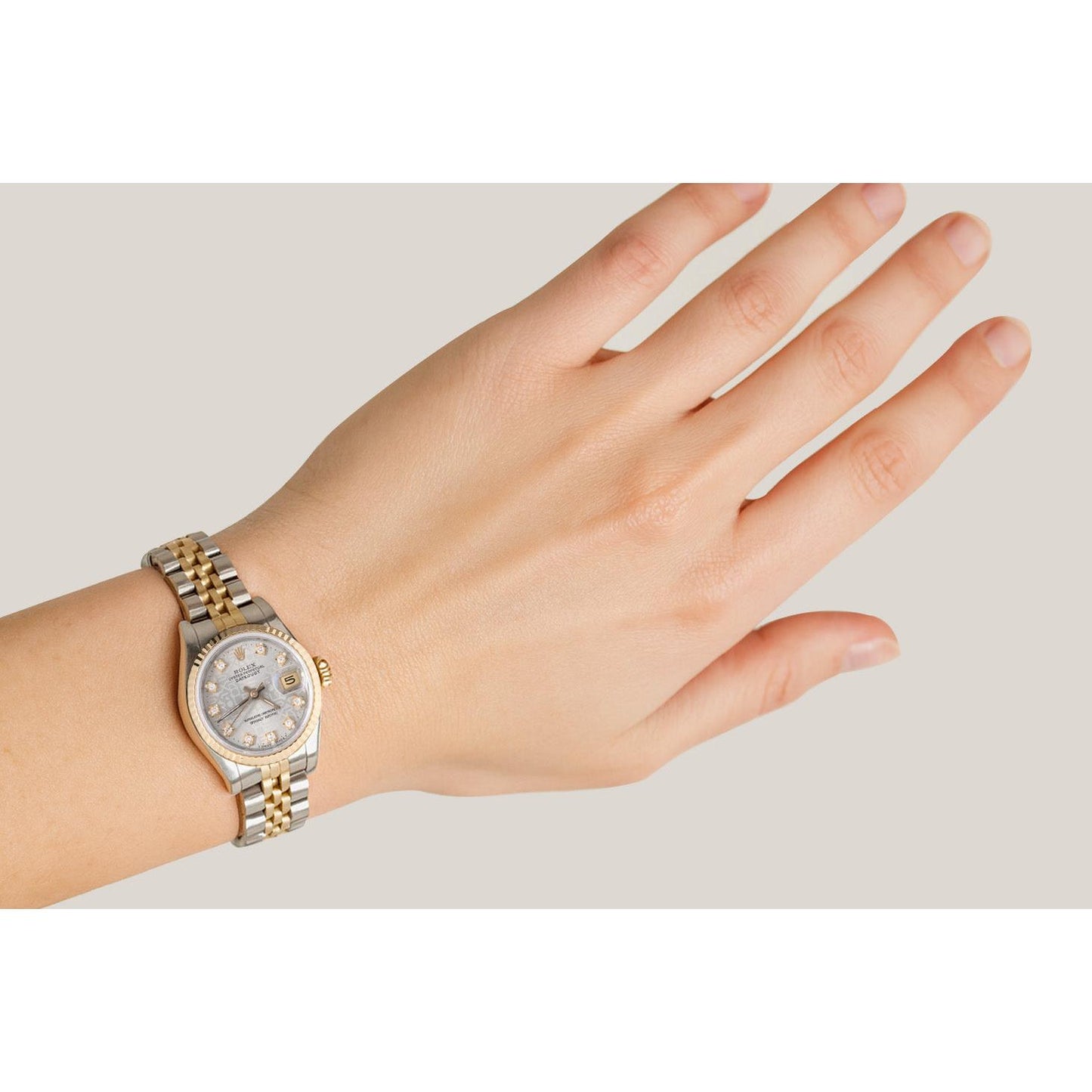 Rolex Lady Datejust 26 mm Silber Jubilee Diamant Zifferblatt Zweifarbige Uhr
