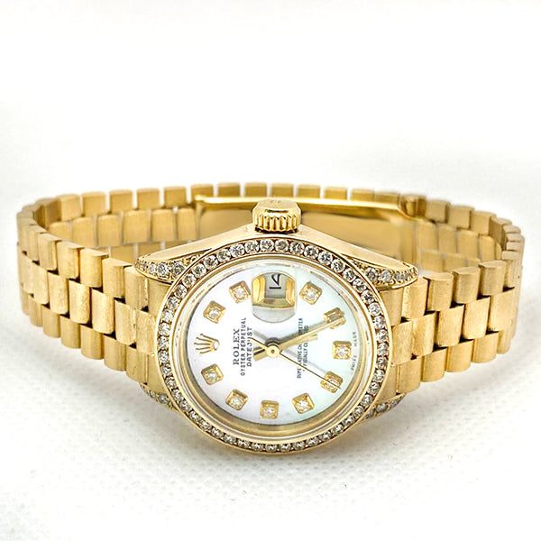 HOT Gold Rolex Datejust Perlmutt Gold Rolex Datejust Mit Brillant