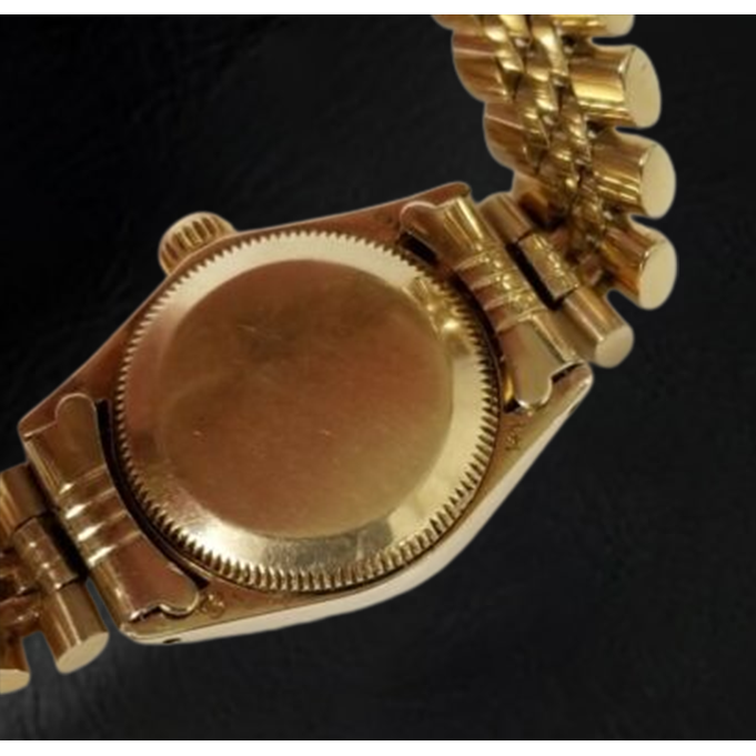 Rolex Oyster Perpetual 24 mm Champagner-Stab-Zifferblatt Gelbgold-Uhr