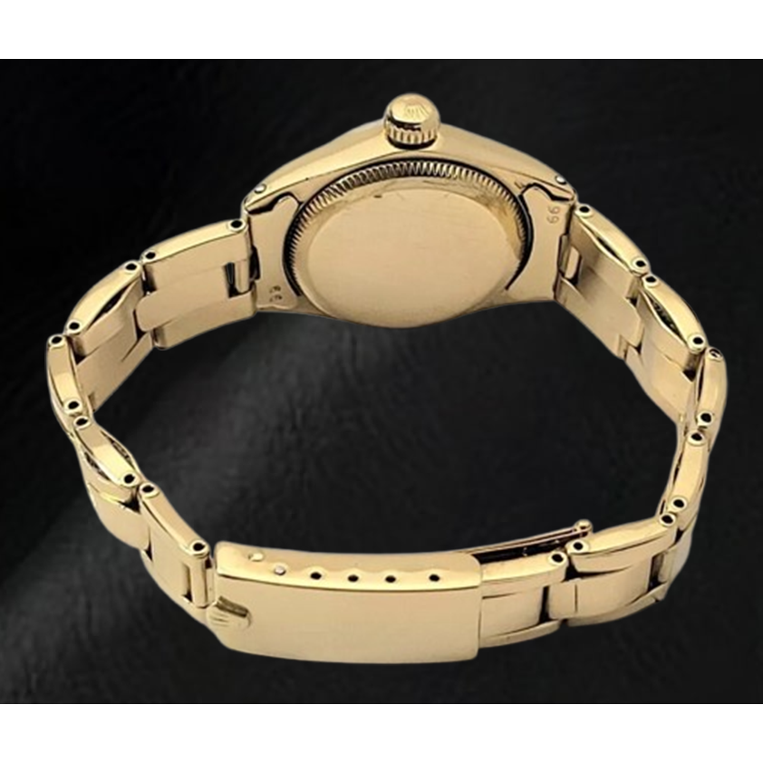 Rolex Oyster Perpetual 24 mm Champagner Stabzifferblatt Uhr Gelbgold Oyster Armband