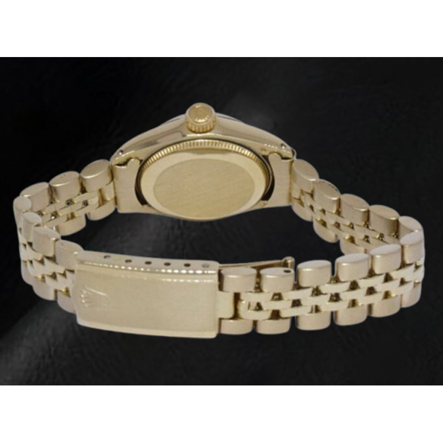 Rolex Oyster Perpetual 24 mm Silber Stabzifferblatt Gelbgold Uhr