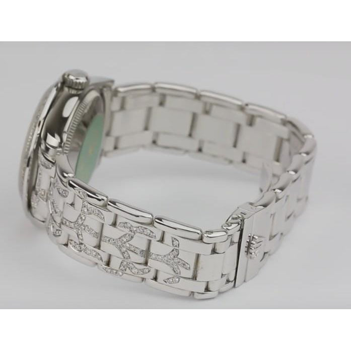 Rolex Perlenmeister 29 mm Uhr 10 Karat Ausgefroren Brauch-Diamant