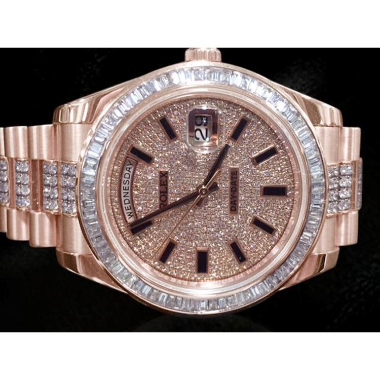 Rolex Tag Date 41 mm Everose Gold Herrenuhr mit Diamantlünette