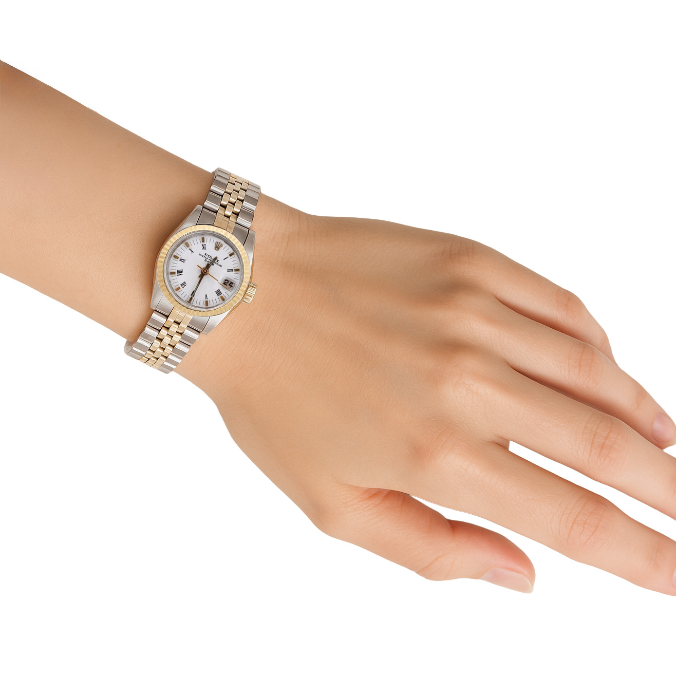 Rolex Zweifarbig Oyster Perpetual Date Uhr Damen-Jubiläumsarmband P4