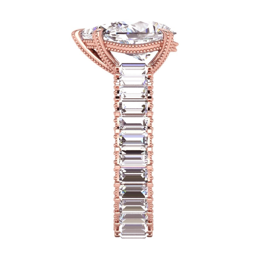 Roségold Birne Natürliche Diamant Verlobungsring