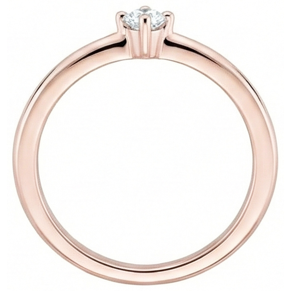 echter round diamant 1Karat ring Draufsicht