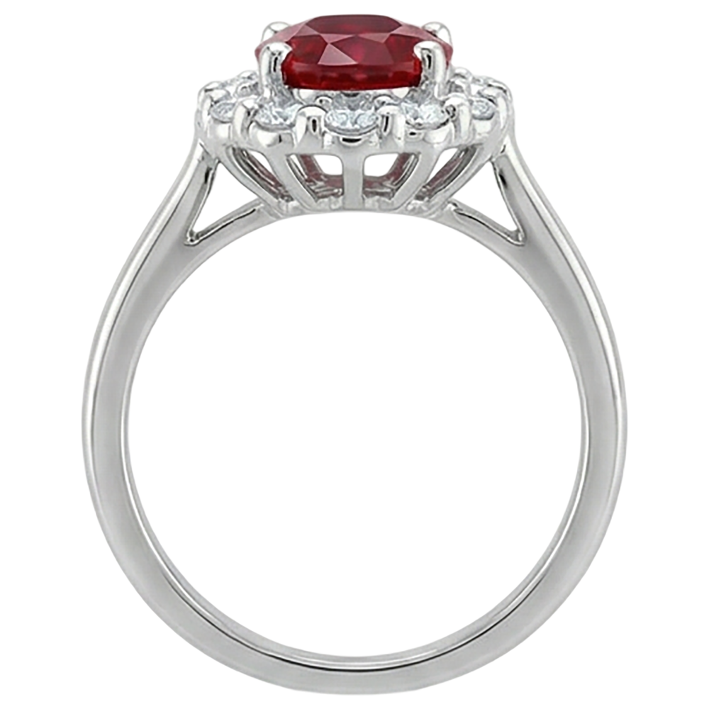 echter oval rubin 5Karat ring auf Weiß