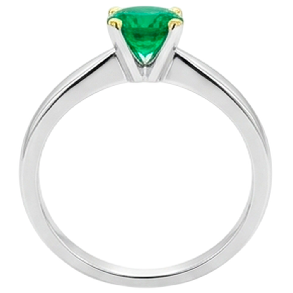 Handgefertigter Kolumbianischer Smaragd Edelstein-Ring 2 Karat – Rückansicht