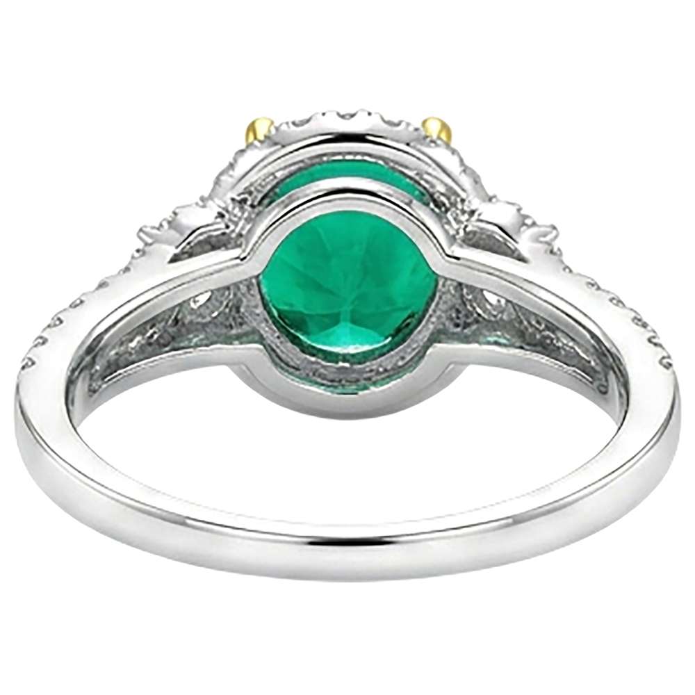 Strahlender Smaragd Edelstein-Ring 2,50 Karat – Rückansicht