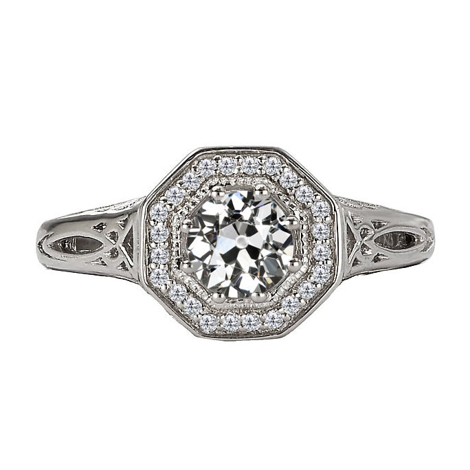 Erdgewonnener Edler Diamant Halo-Ring – Hauptansicht