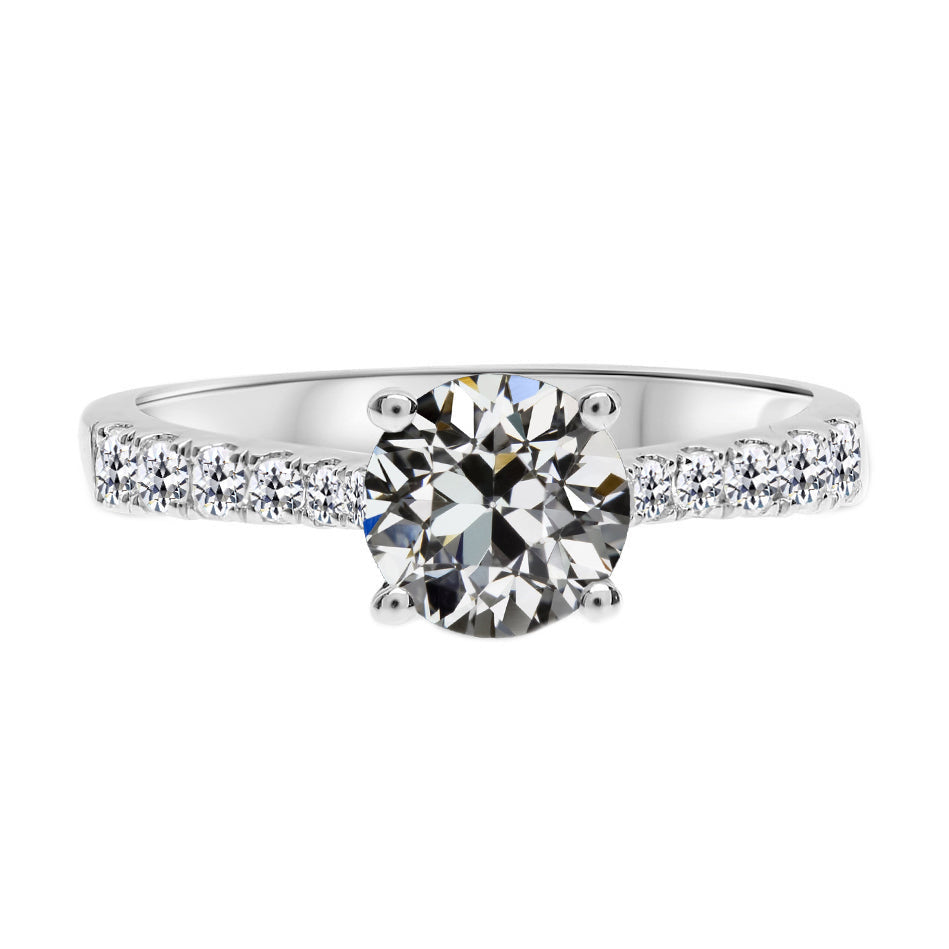 Antik-Kissen-Schliff Brillant Ring in 14K Weißgold – Hauptansicht