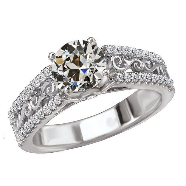 Diamant Antragsring 2-Karat 14K Weißgold – Hauptansicht