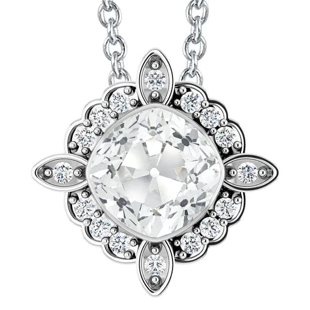 Rund & Kissen alter Bergmann Echt Diamant-Anhänger-Schiebelünette Set 7 Karat