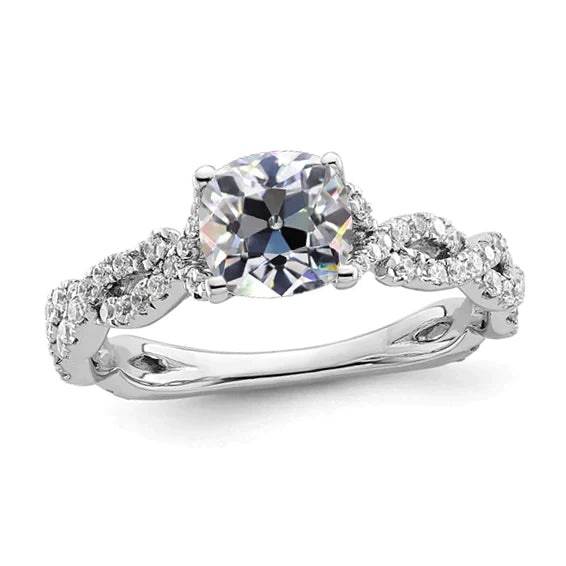 Rund & Kissen alter Bergmann Echt Diamant Ehering Infinity Style 4.50 Karat