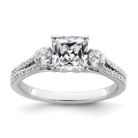 Rund & Kissen alter Bergmann Echt Diamantring 3 Steine Stil Pave Set 6 Karat