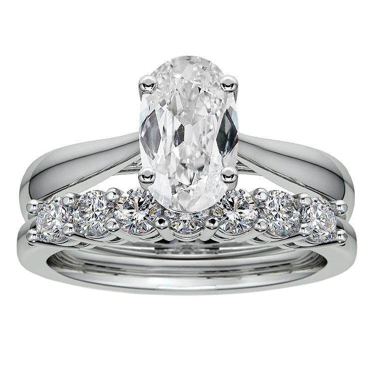 Rund & Oval alter Bergmann Echt Diamant Ehering Satz 6,50 Karat