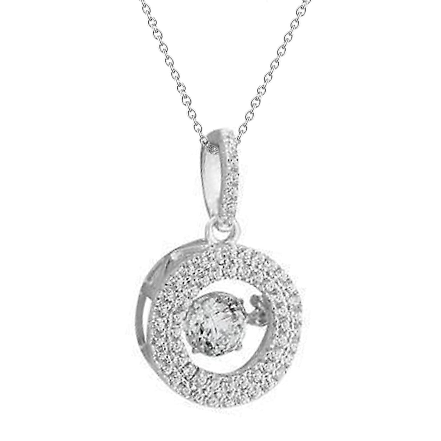 Runde Brillantform 1.35 ct Echt Aus der Erde Abgebauter Natürlicher Diamanten Halskette Anhänger Weißgold 14K