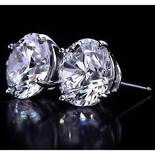 Runde Diamant Ohrstecker 4,50 Karat Weißgold 14K F Vs1 - harrychadent.de