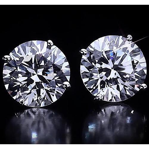 Runde Diamant Ohrstecker 4,50 Karat Weißgold 14K F Vs1 - harrychadent.de