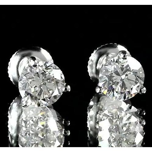 Runder Diamant Ohrstecker Martini Fassung 1.60 Karat Weißgold 14K - harrychadent.de