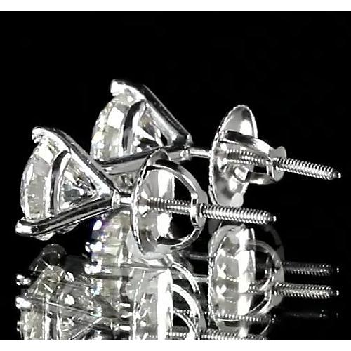 Runder Diamant Ohrstecker Martini Fassung 1.60 Karat Weißgold 14K - harrychadent.de