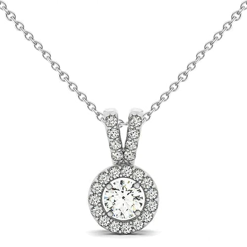 Runde Echt Diamant-Anhänger-Halskette ohne Kette 1,25 Karat Massivgold 14K