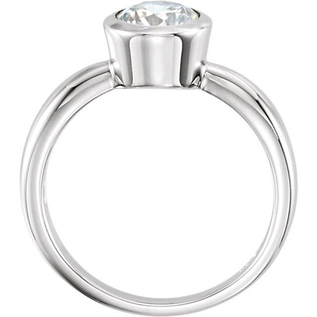 Runde Echt Aus der Erde Abgebauter Natürlicher Diamant Lünette Set Solitär-Verlobungsring 1,25 Karat