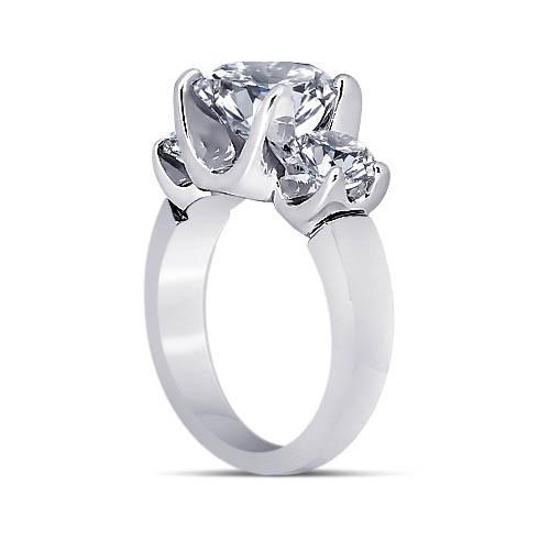 Runde Echt Diamanten 3 Steine Jubiläumsring Damen Schmuck 3.50 Karat
