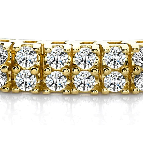 Runde Echt Diamanten Basic Tennisarmband Gelbgold 14K 11 Karat