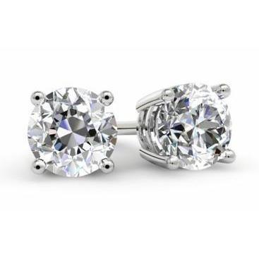 Runden Cut 4.00 Carats Echt Diamanten Studs Earrings 14K White Gold