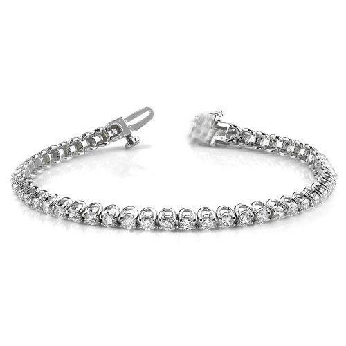 Runden U Style 5 Karat Echt Diamant Tennisarmband Weißgold 14K