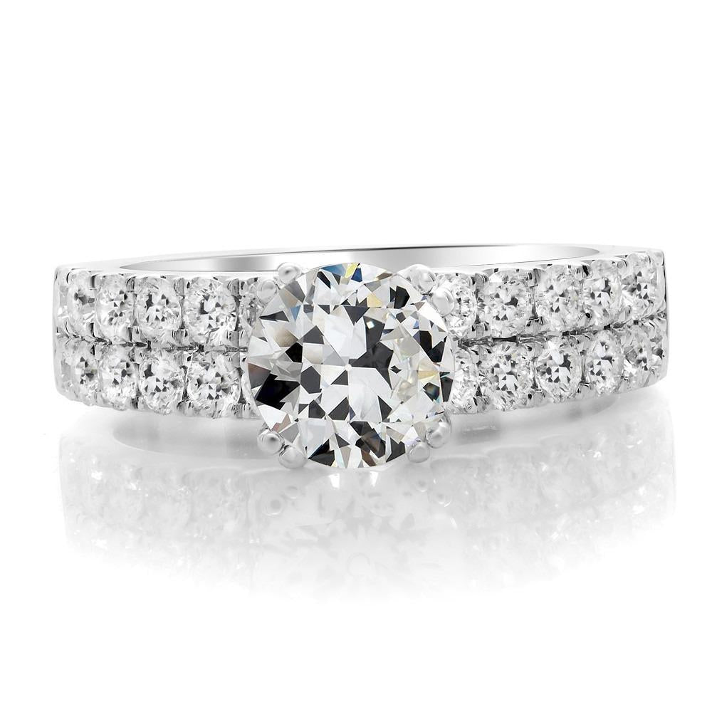 Runder Altschliff-Echt Diamant-Verlobungsring Goldschmuck 10.50 Karat