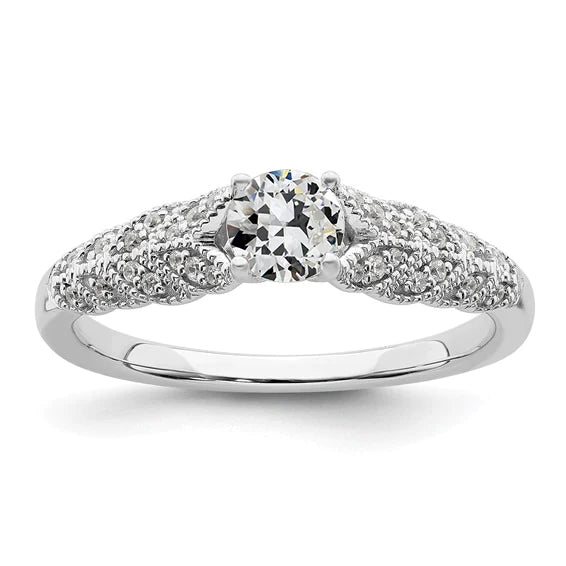 Runder Altschliff Echt Diamantring Milgrain Prong Set Schmuck 2.50 Karat