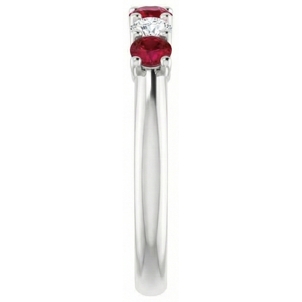 Runder Aus der Erde Abgebauter Natürlicher Diamant-Rubin-Stein-Ring 2 Karat Weißgold 14K Schmuck