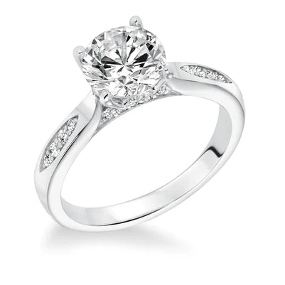 Runder Brillantschliff 2.95 Karat Echt Diamantring mit Akzenten Weißgold