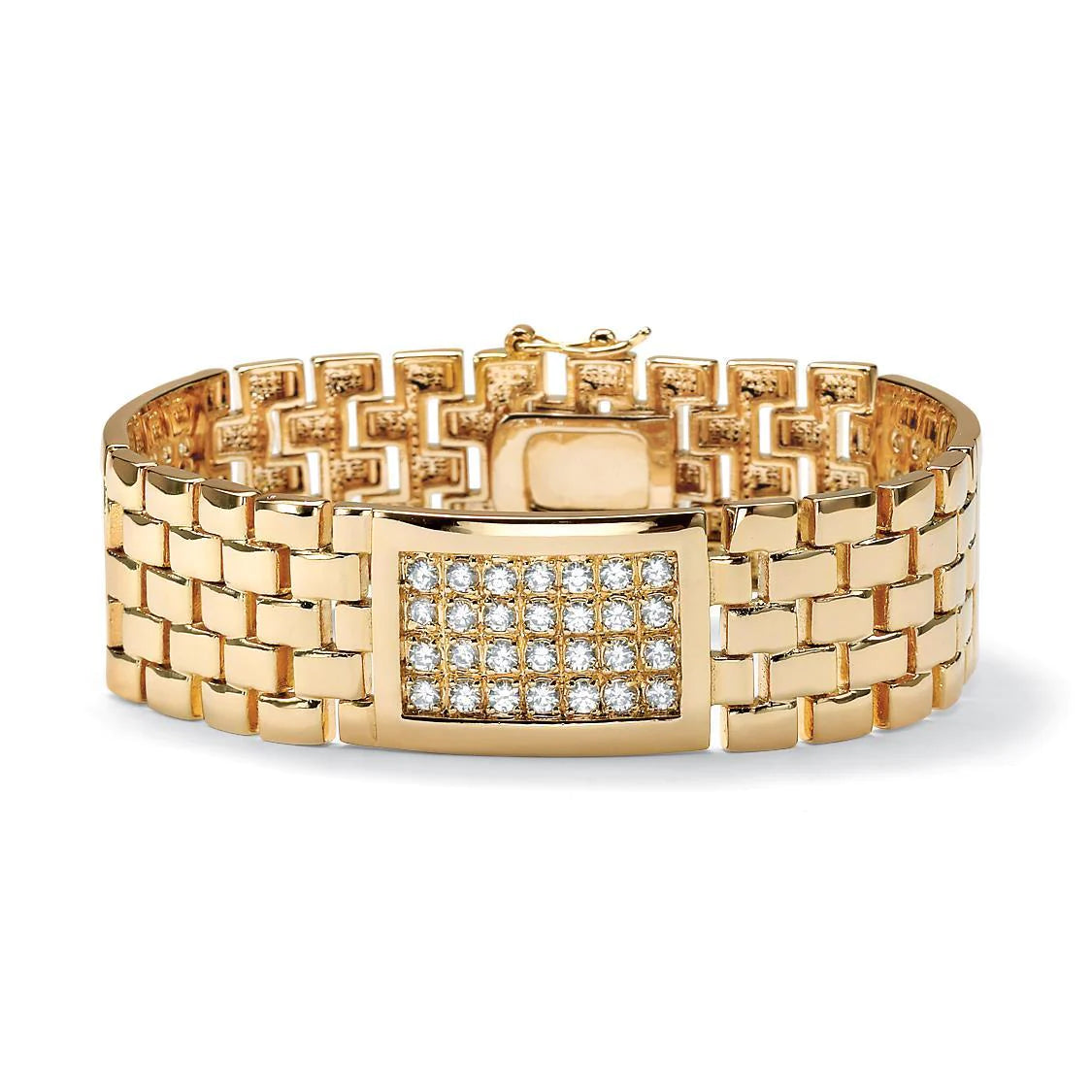 Runder Brillantschliff 6 Karat Echt Diamanten Herrenarmband 14K YG
