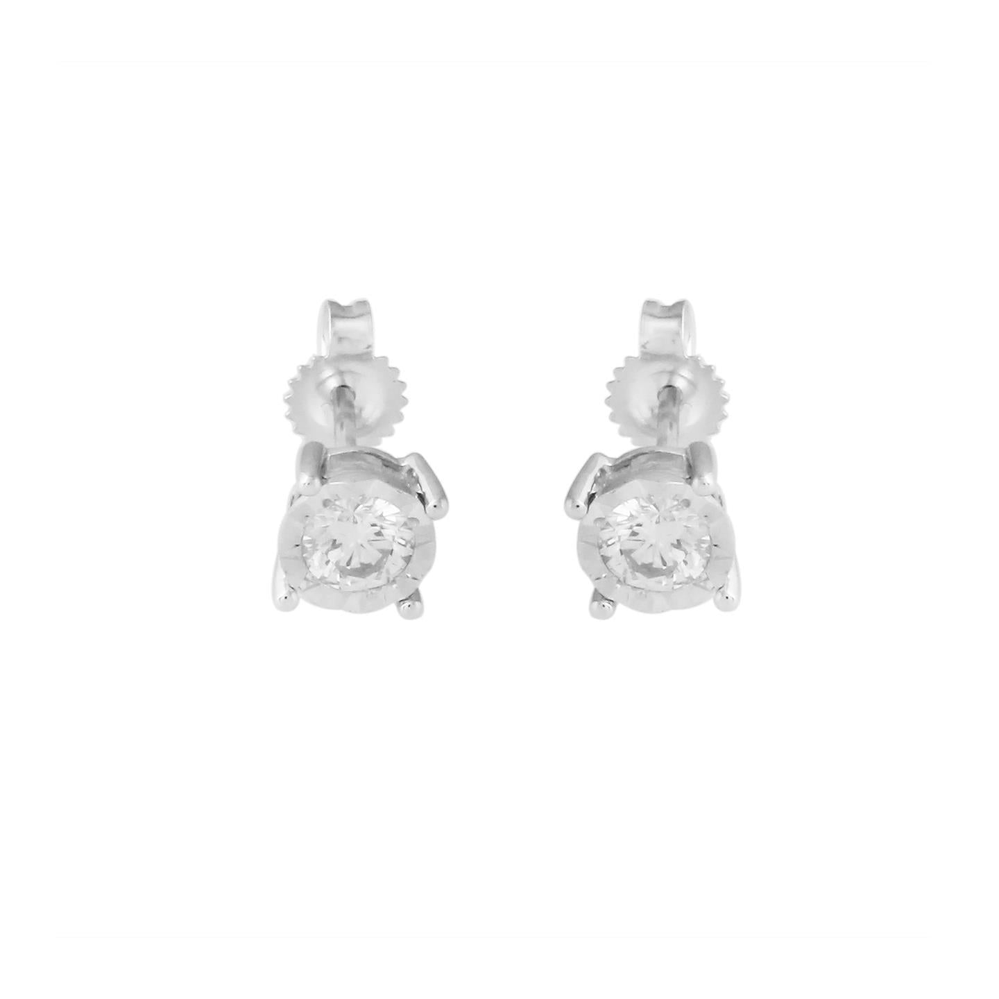 Runder Brillantschliff Echt Diamant Damen Ohrstecker 3.0 Karat WG 14K