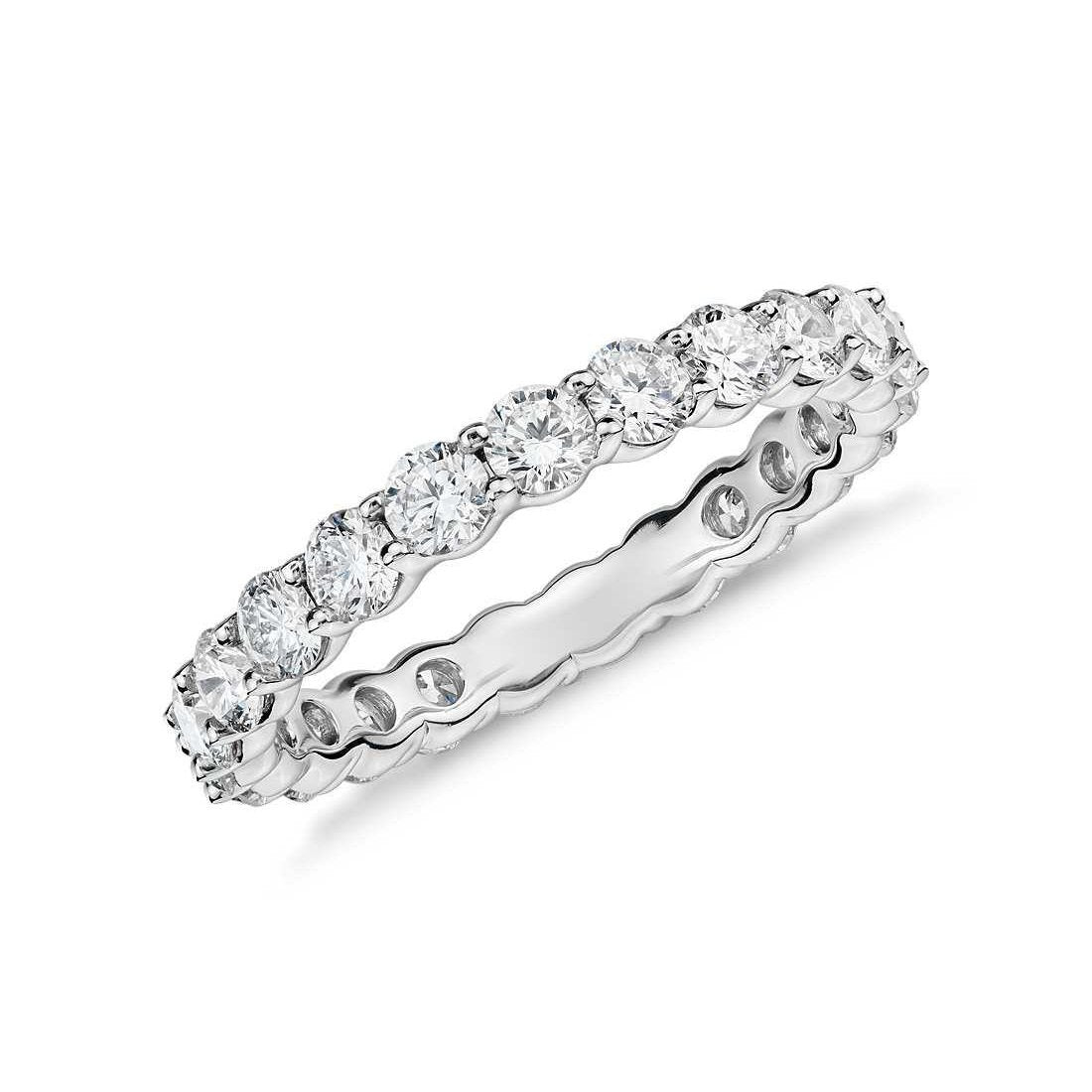 Runder Damen Echt Diamant Ehering Schmuck 2,30 ct. 14K Weißgold
