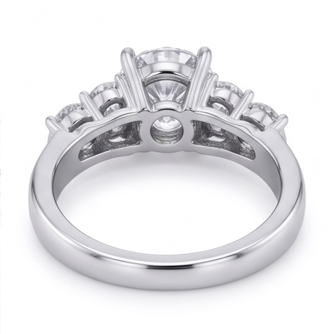Runder Echt Aus der Erde Abgebauter Natürlicher Diamant Jubiläumsring 2,60 Karat Weißgold 14K Damen