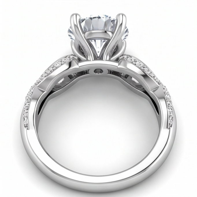 Runder Echt Aus der Erde Abgebauter Natürlicher Diamant-Verlobungs-Jubiläumsring 1,97 Karat Schmuck WG 14K